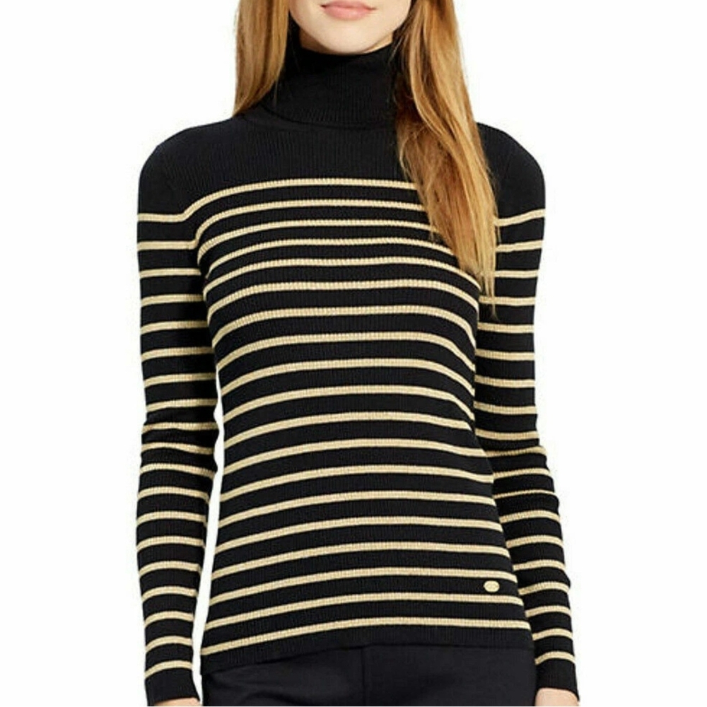Ralph Lauren Cotton-blend Academia Ribbed Turtleneck Preppy Sweater 2X